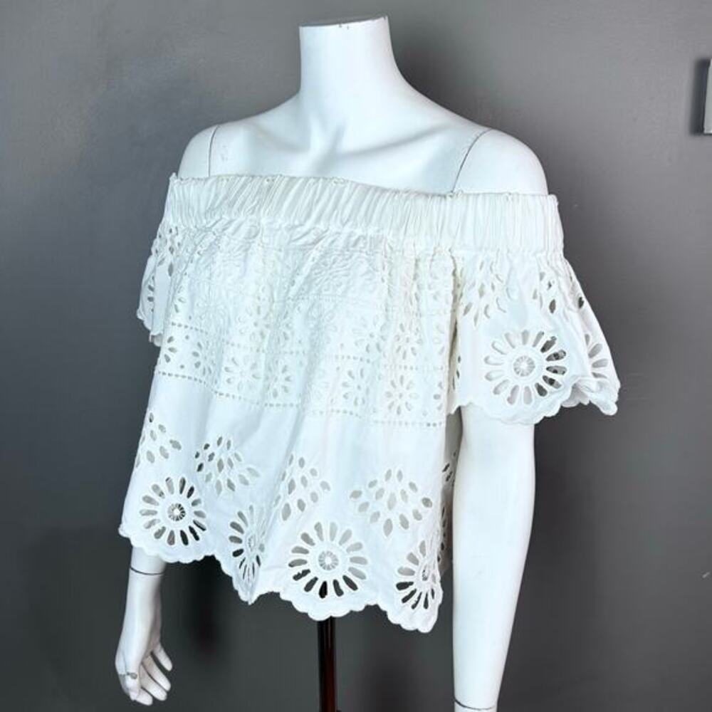 Sea New York top size 2 white eyelet‎ off shoulder boho